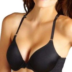 Maidenform One Fab Fit Extra Coverage Lace T-Back Bra - Size 32DD Black
